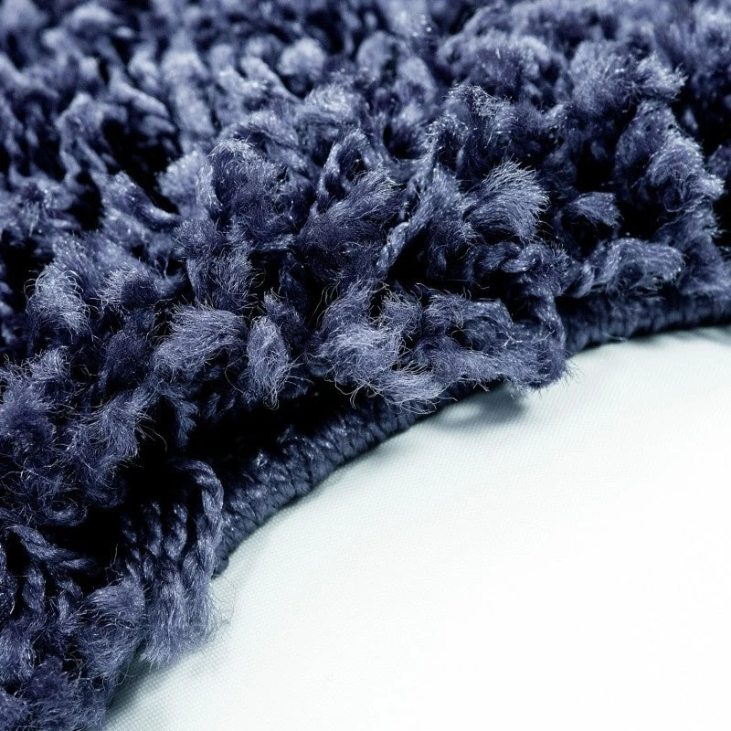 Hochflor Teppich Rund - Life Blau