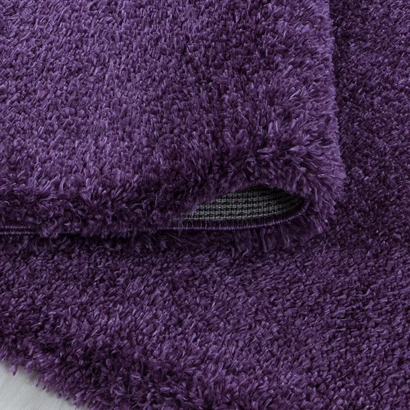 Hochflor Teppich Rund - Fuzzy Lila