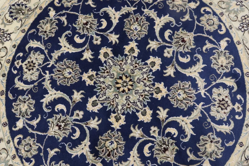 Perserteppich - Nain rund - 150 x 150 cm - blau