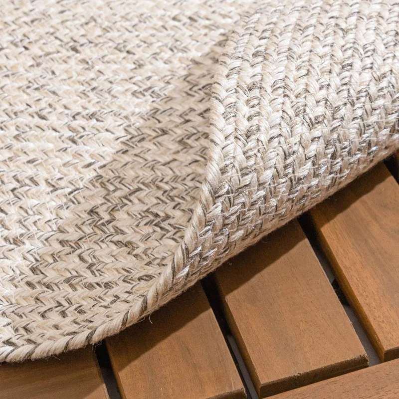 In- & Outdoor Jute Teppich Rund - Bali Weiß