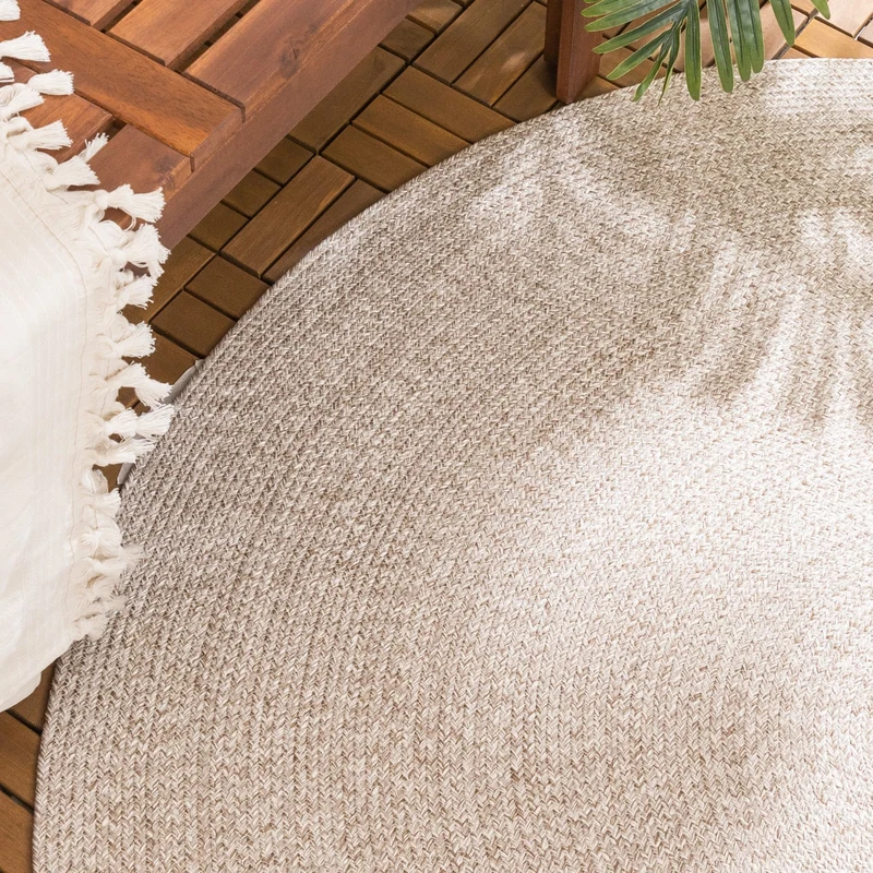 In- & Outdoor Jute Teppich Rund - Bali Beige