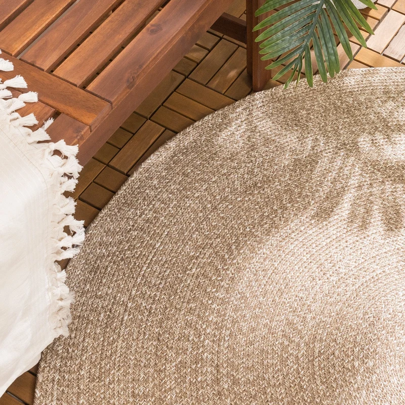 In- & Outdoor Jute Teppich Rund - Bali Braun