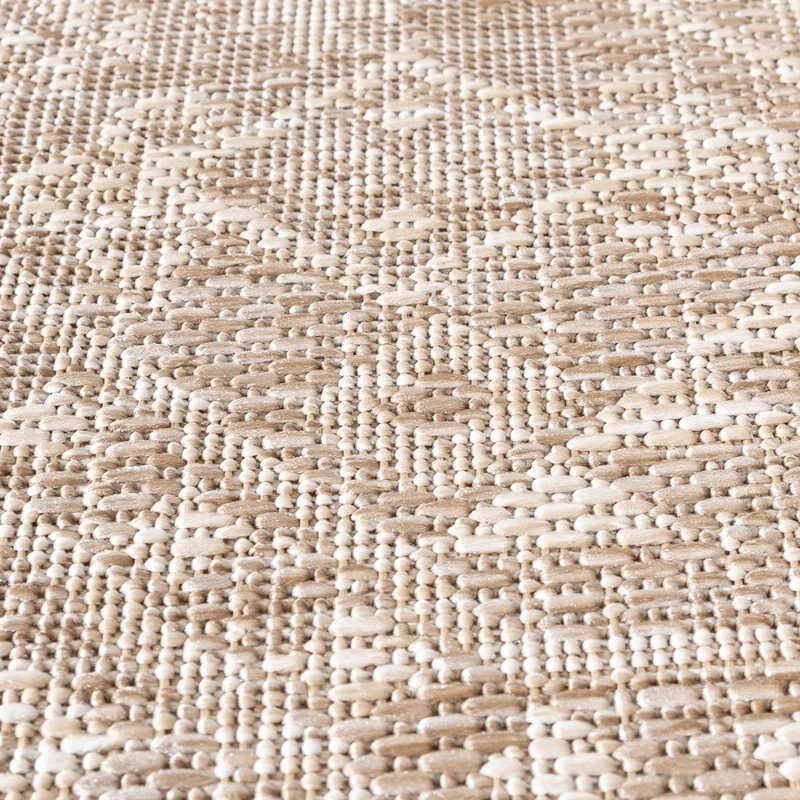 In- & Outdoor Jute Teppich Rund - Atlas Aztec Braun Creme