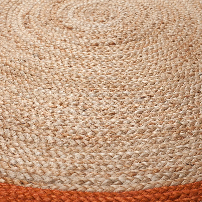 Jute Teppich Rund - Lunaro Natur Terrakotta