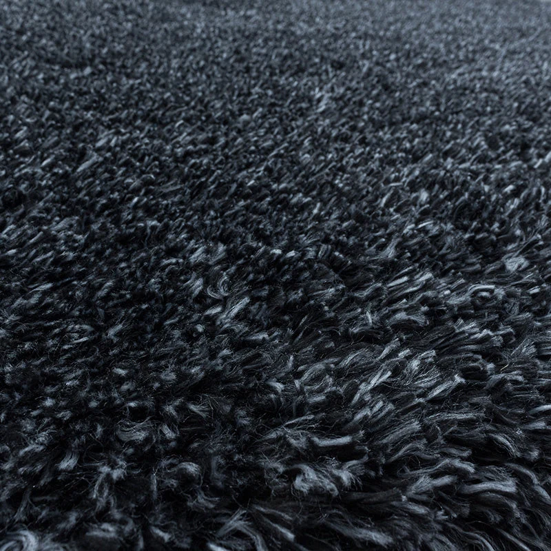 Hochflor Teppich Rund - Fuzzy Anthrazit
