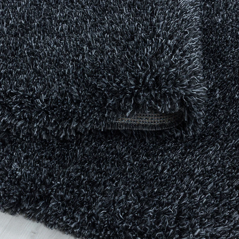 Hochflor Teppich Rund - Fuzzy Anthrazit