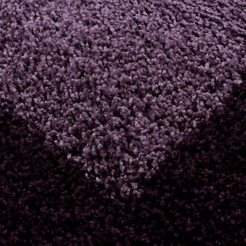 Hochflor Teppich Rund - Edge Lila