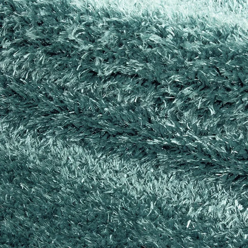 Hochflor Teppich Rund - Blushy Türkis
