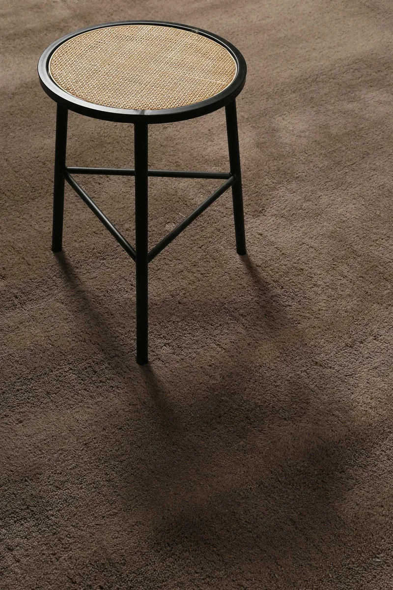 Teppich Braun Kurzflor aus Wolle "Campino" Homie Living