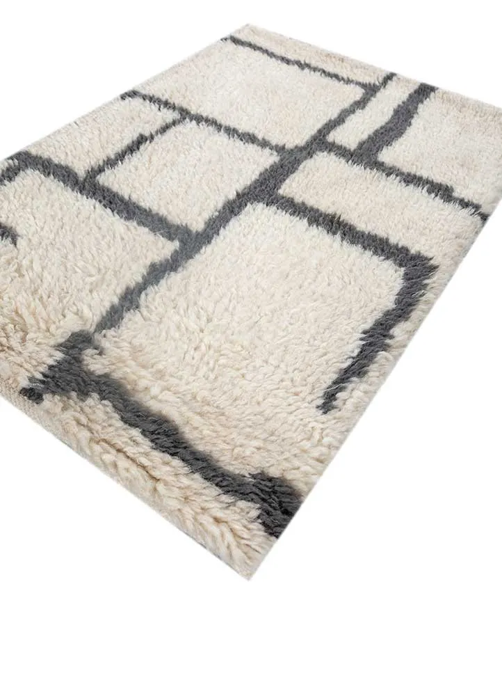 Wollteppich - 60 x 90 cm - creme