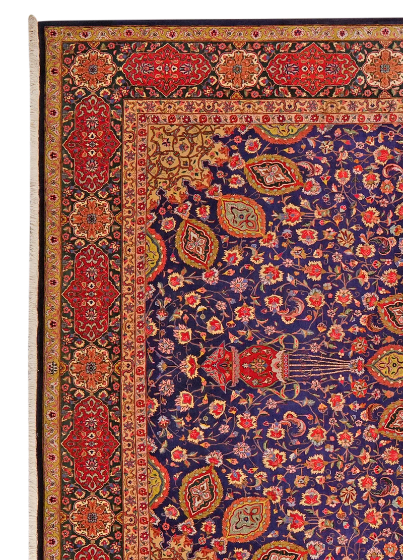 Tabriz Old · Handgeknüpft – Blau, 400x287 cm