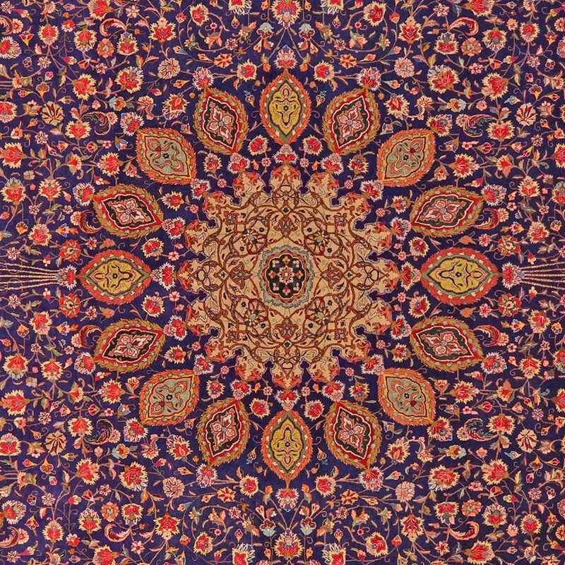 Tabriz Old · Handgeknüpft – Blau, 400x287 cm