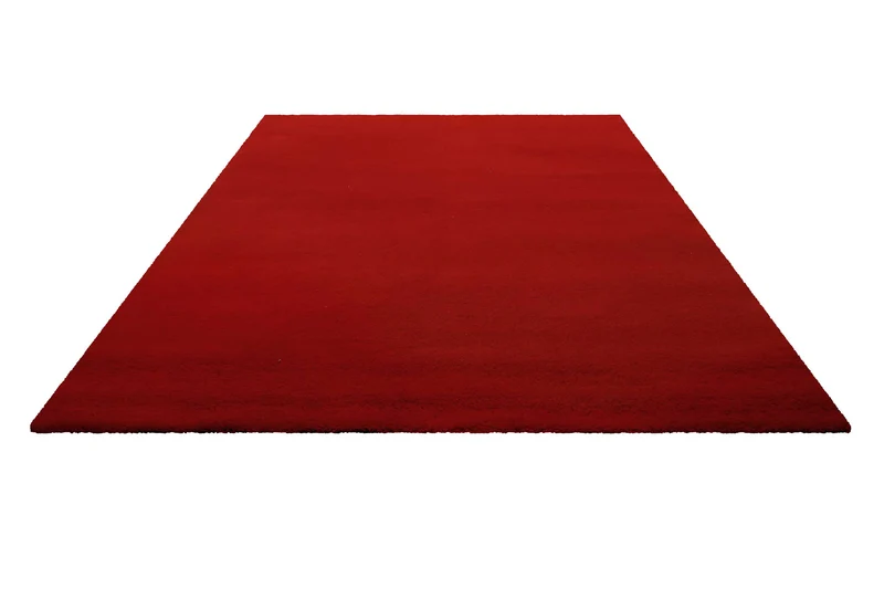 Teppich Rot Kurzflor aus Wolle "Campino" Homie Living