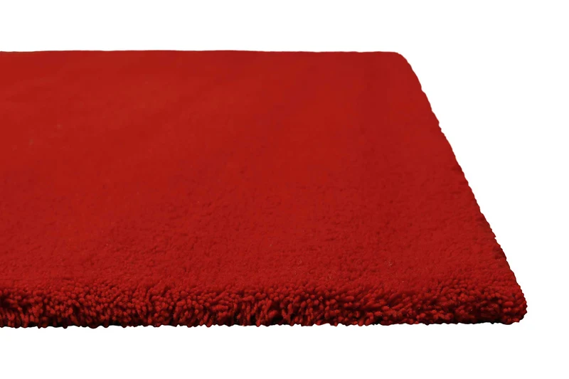 Teppich Rot Kurzflor aus Wolle "Campino" Homie Living