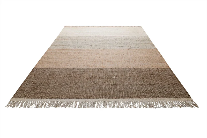 Handwebteppich Beige Braun aus Naturfaser "Vito" Green Looop