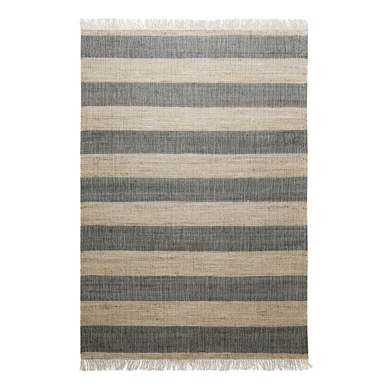 Handwebteppich Beige Grün aus Naturfaser "Virgil" Green Looop