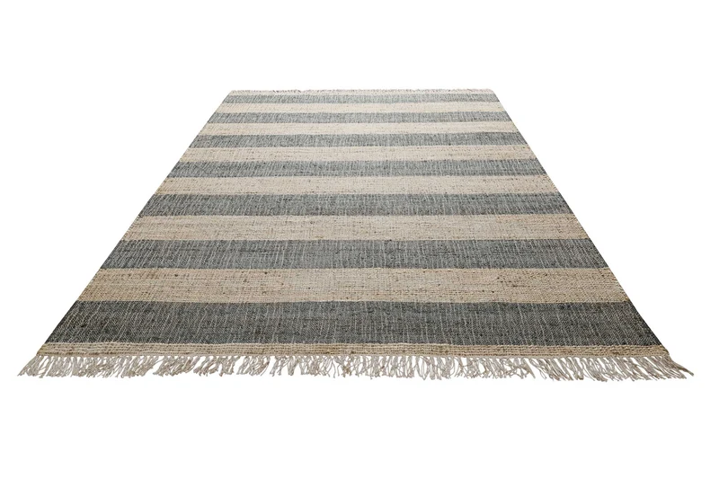 Handwebteppich Beige Grün aus Naturfaser "Virgil" Green Looop