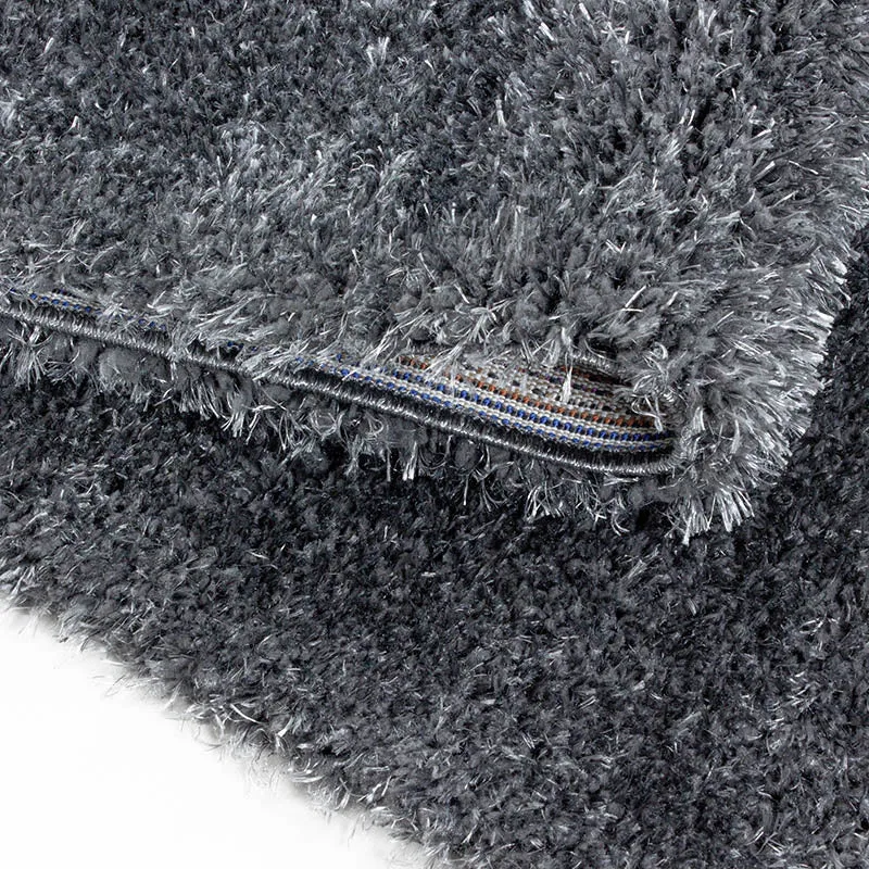 Hochflor Teppich Rund - Blushy Dunkelgrau