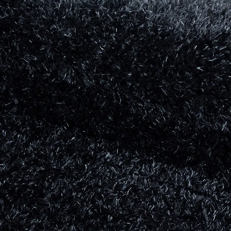 Hochflor Teppich Rund - Blushy Schwarz Meliert