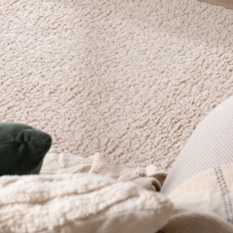 Flauschiger Teppich Rund - Bobby Creme