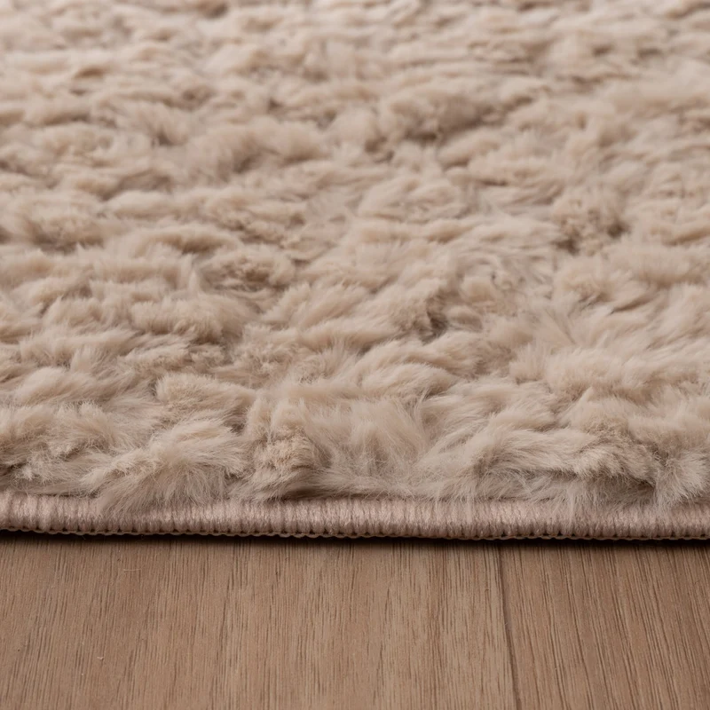 Flauschiger Teppich Rund - Bobby Creme
