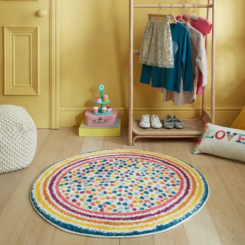 Bunter Kinderteppich Rund - Radiso Spot Multicolor