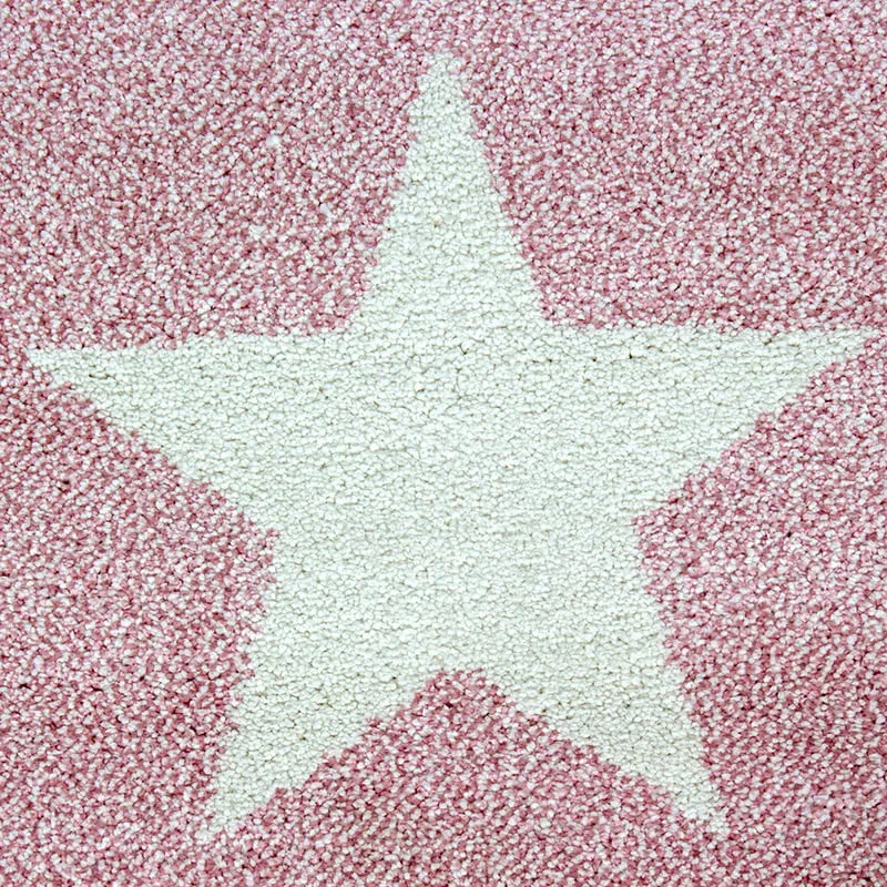 Runder Kinderteppich - Ava Bunt Rosa