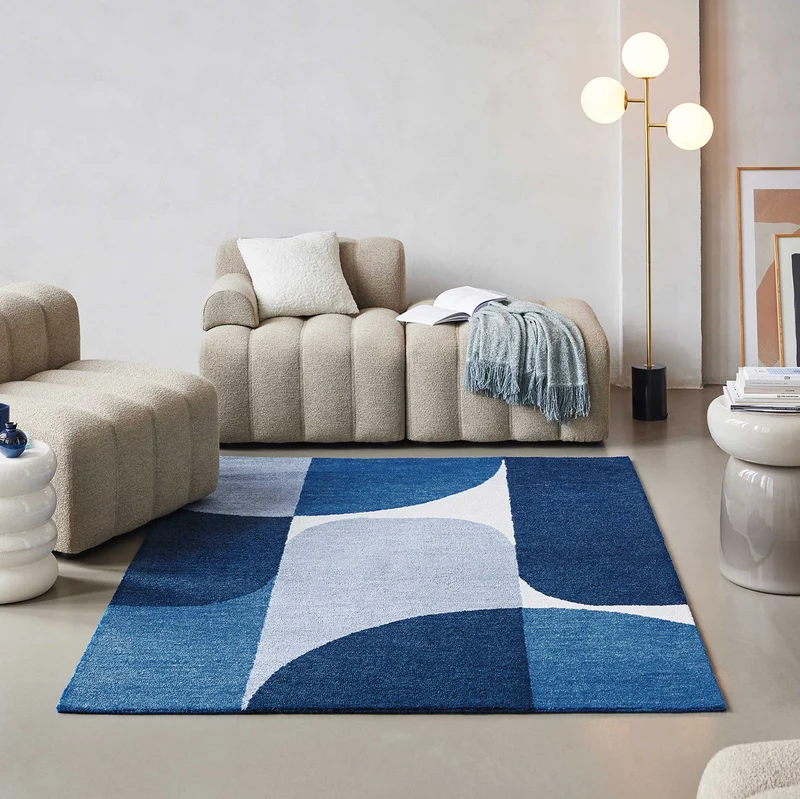 Esprit Kurzflor Teppich Blau "Backup"