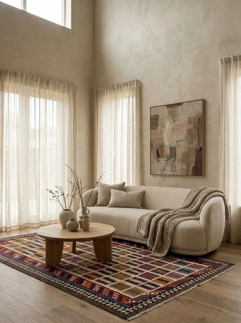 Kelim Gashgai Old · Handgewebt – Beige, 278x146 cm