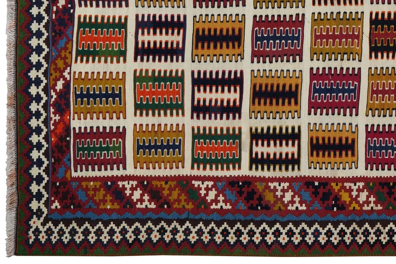 Kelim Gashgai Old · Handgewebt – Beige, 278x146 cm