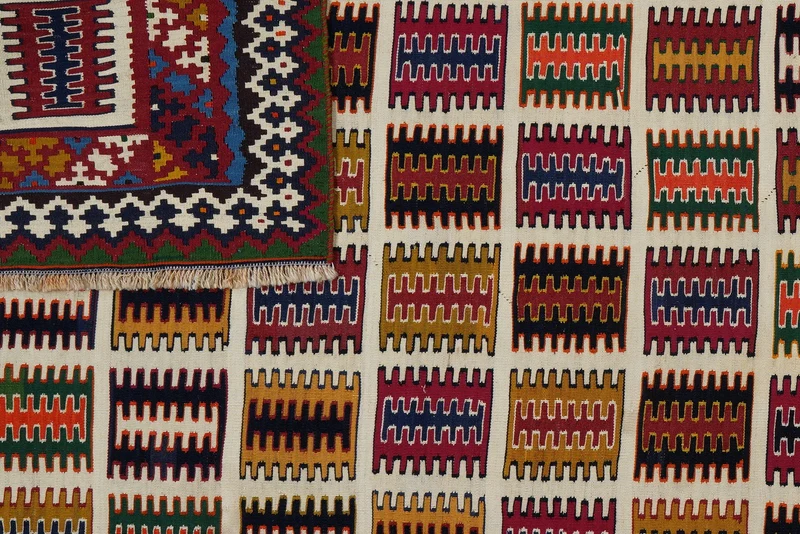 Kelim Gashgai Old · Handgewebt – Beige, 278x146 cm