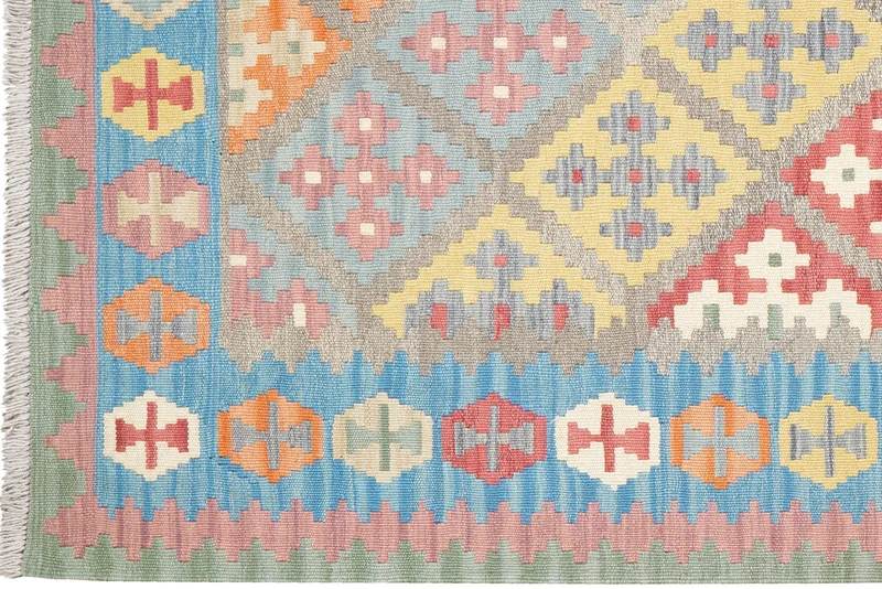 Kelim Gashgai · Handgewebt – Grau, 177x124 cm