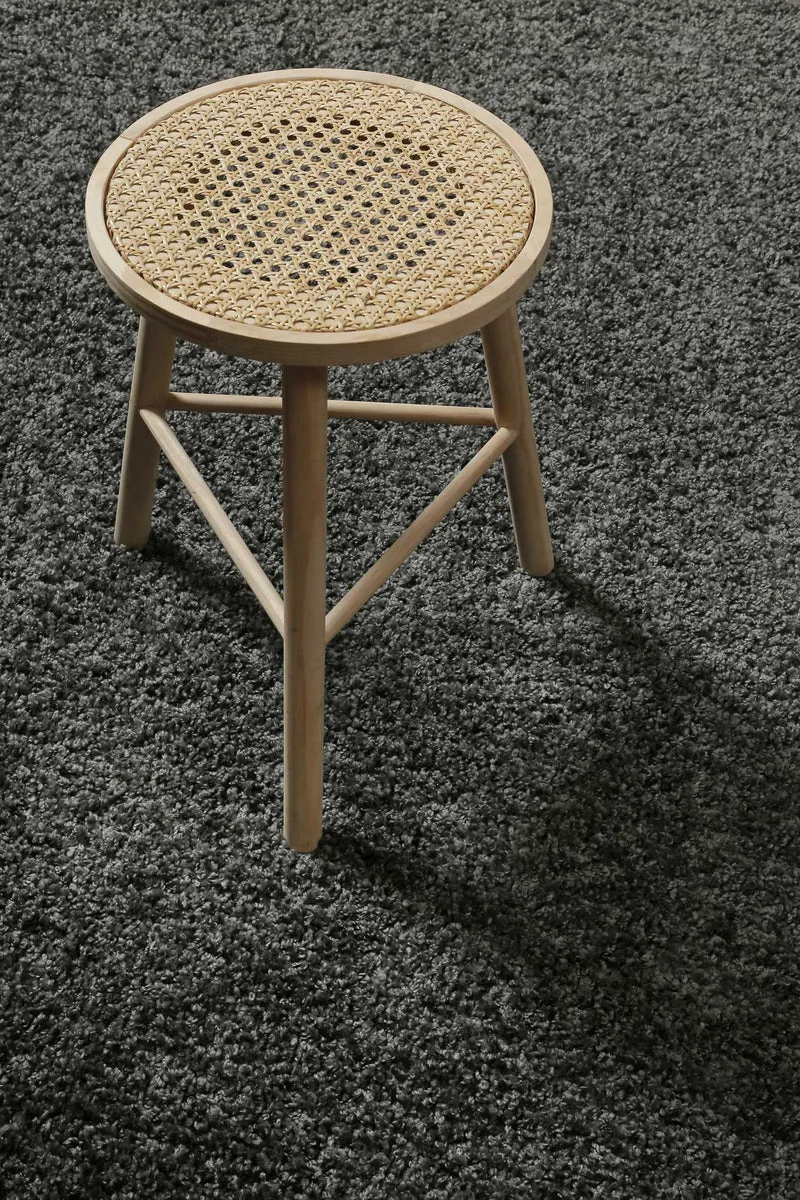 Teppich Rund Anthrazit Hochflor "Gino"Homie Living