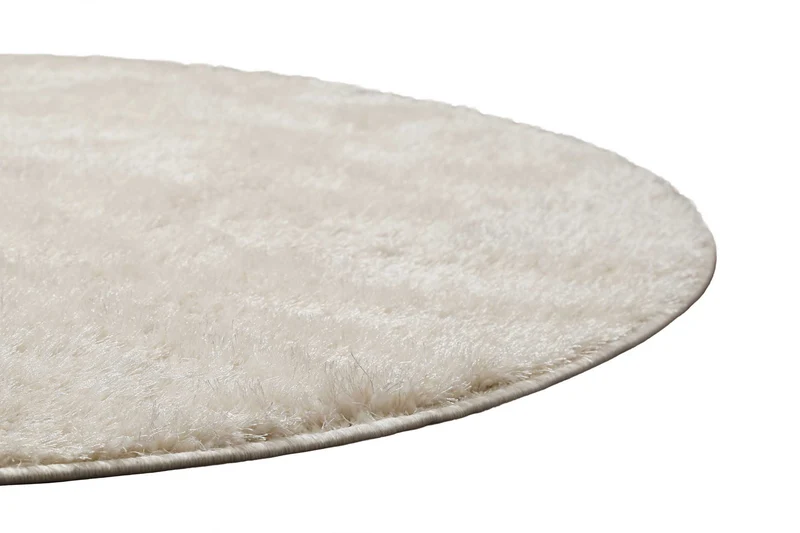 Teppich Rund Creme Weiß Hochflor "Flavio" Homie Living