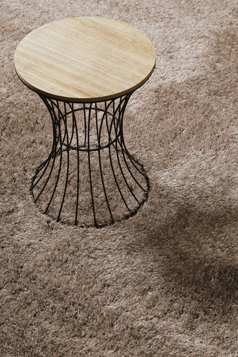 Teppich Rund Sand Hochflor "Flavio" Homie Living