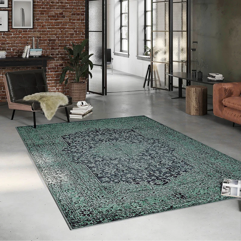 Teppich Anthrazit Grün Vintage "2nd Avenue" WECONhome