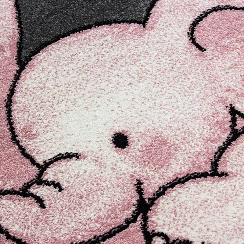 Kinderteppich Rund - Anna Elefant Rosa