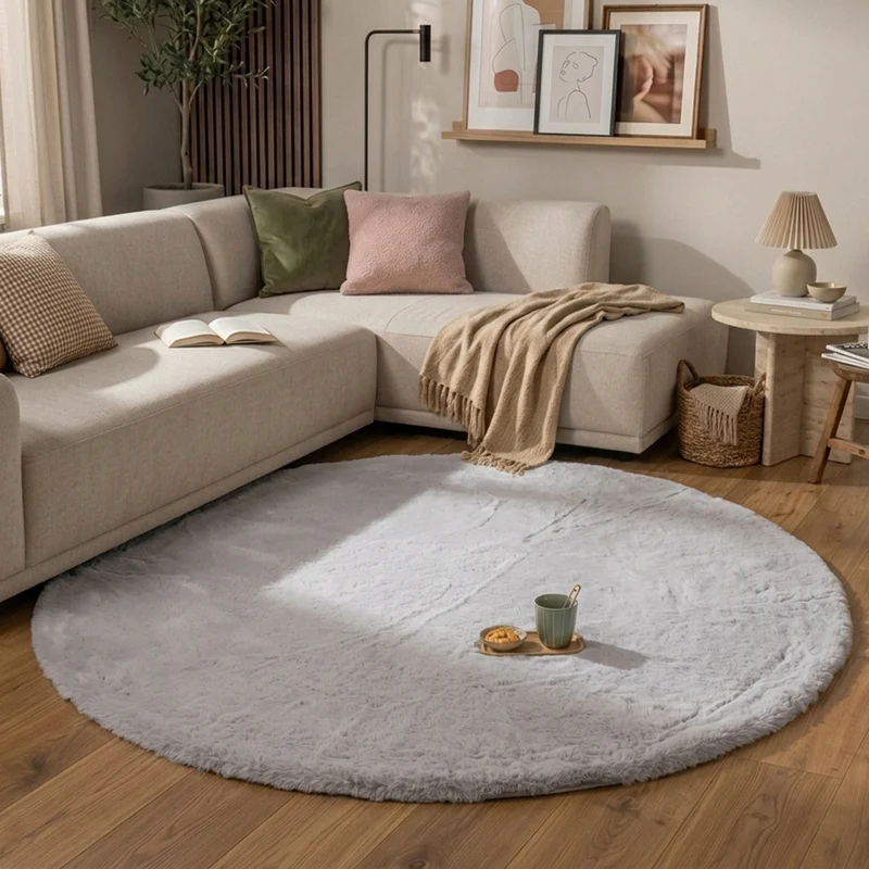 Hochflor Teppich Rund - Comfy Supreme Grau