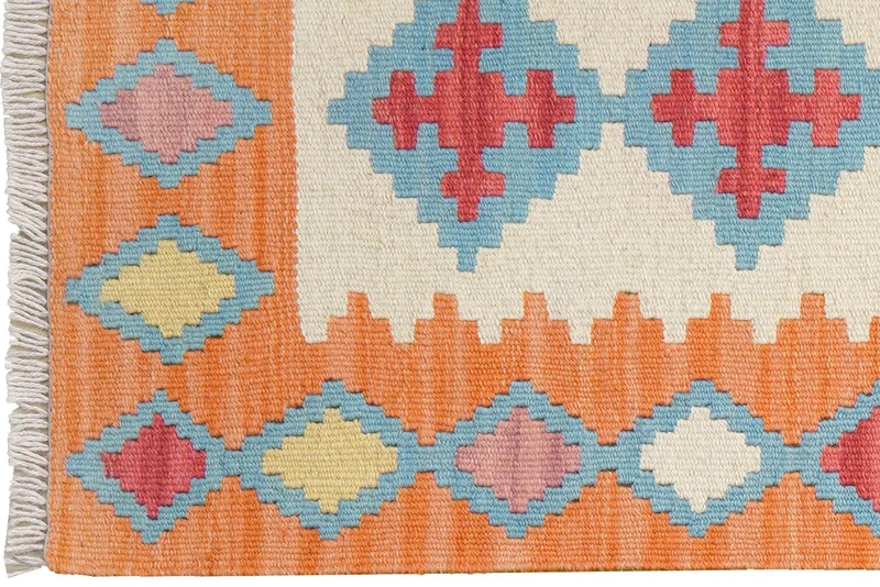Kelim Gashgai · Handgewebt – Beige, 205x61 cm