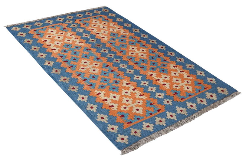 Kelim Gashgai · Handgewebt – Blau, 134x84 cm