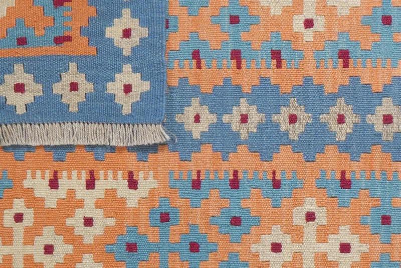 Kelim Gashgai · Handgewebt – Blau, 134x84 cm