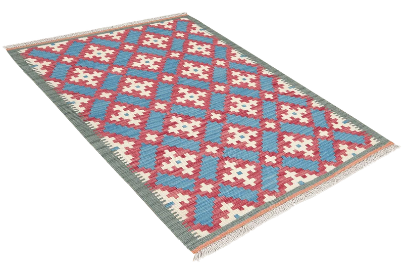 Kelim Gashgai · Handgewebt – Blau, 128x85 cm