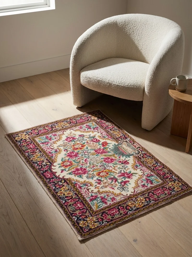 Kirman · Handgeknüpft – Beige, 59x89 cm