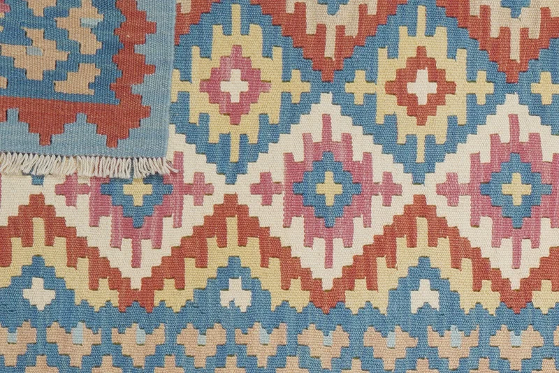 Kelim Gashgai · Handgewebt – Rot, 195x88 cm