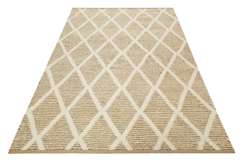 Teppich Naturfarben aus Jute & Wolle "Novella" Green Looop
