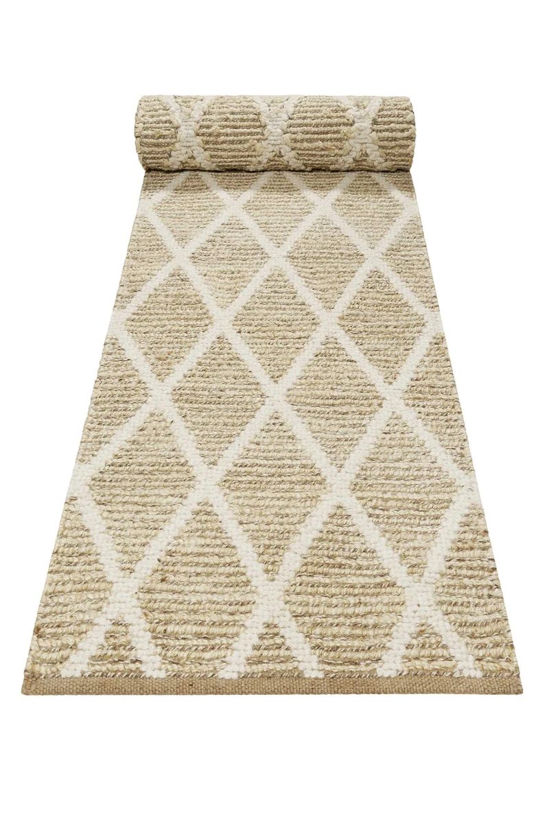 Teppich Naturfarben aus Jute & Wolle "Novella" Green Looop