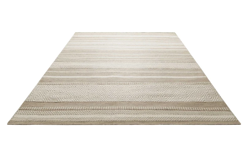 Kelim Teppich Beige Braun aus Wolle "Dijon" Green Looop
