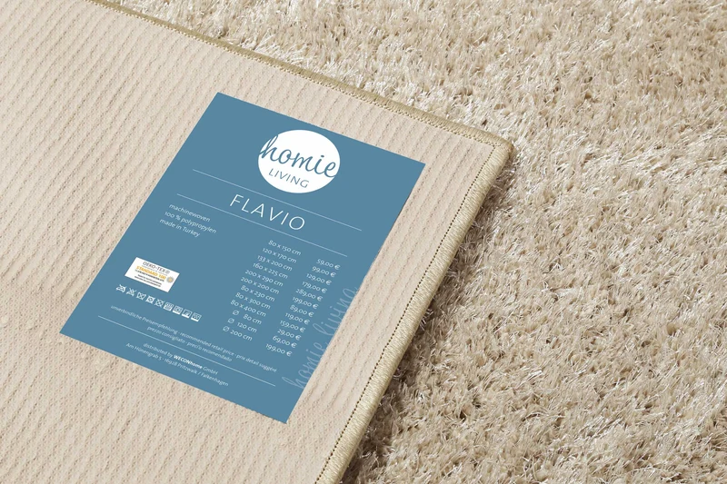 Teppich Sand Hochflor "Flavio" Homie Living
