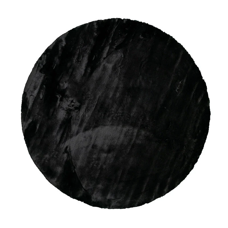 Hochflor Teppich Rund - Comfy Supreme Schwarz