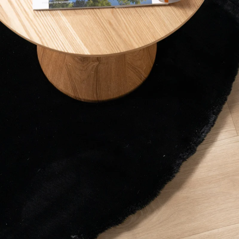Hochflor Teppich Rund - Comfy Supreme Schwarz